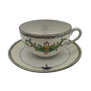 Hand Painted Trico Nagoya Japan China Cup & Saucer Floral Pattern